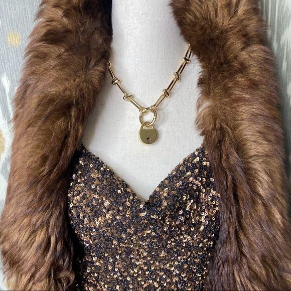 Ralph Lauren ~ Cocoa Brown Carlisle Shearling Collar Crushed Velvet Wrap Blouse - Picture 9 of 16